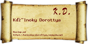 Kálnoky Dorottya névjegykártya