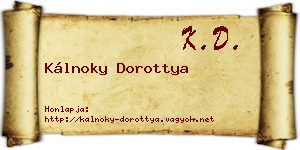 Kálnoky Dorottya névjegykártya